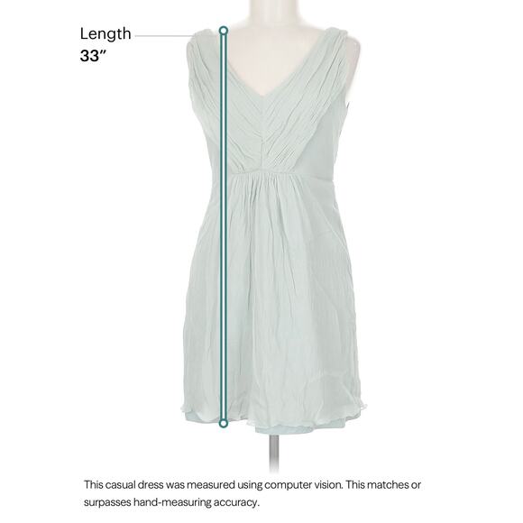 J Crew 100% Silk Sage Green Dress Crinkle Chiffon Overlay Fully Lined Sz 8P - Picture 4 of 6